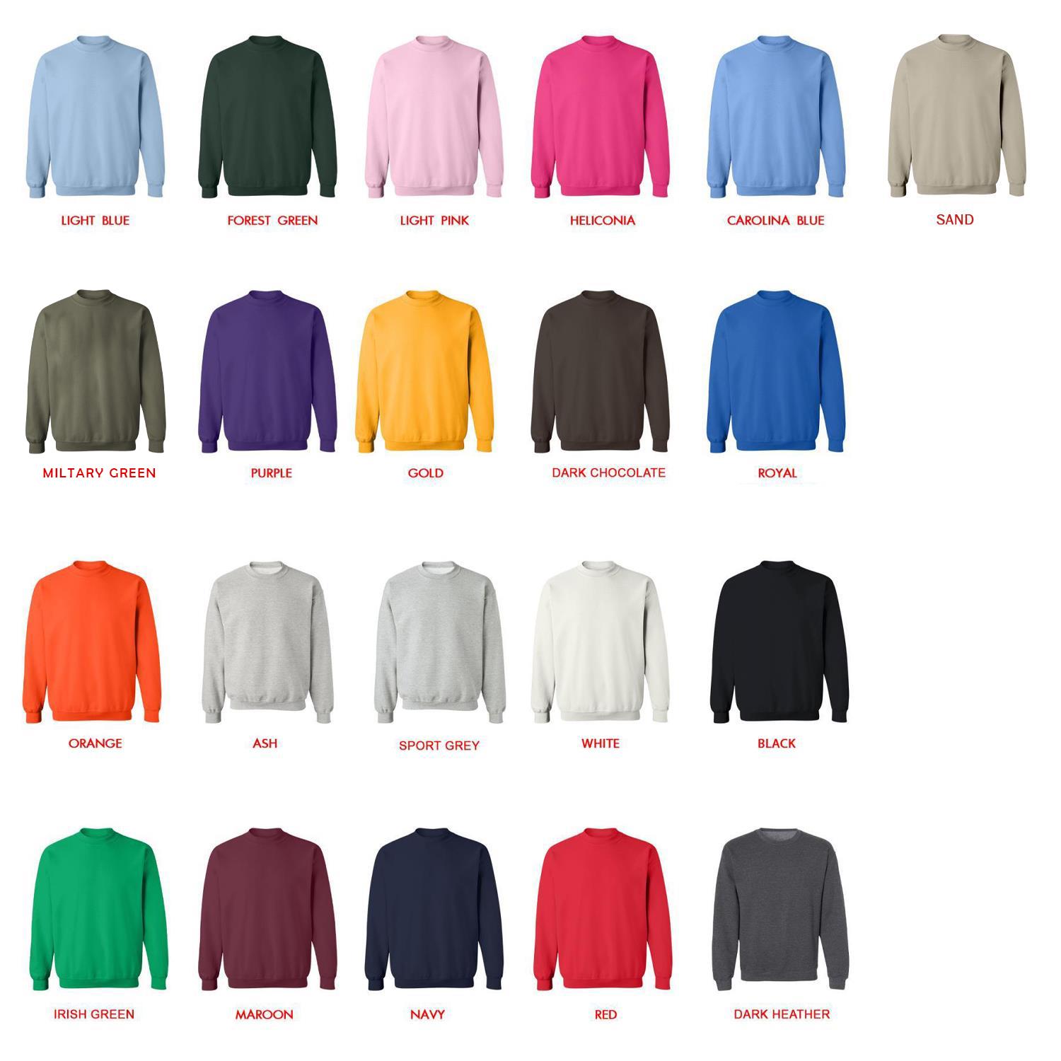 sweatshirt color chart - Devilman Store