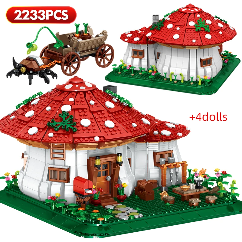 Fairy Tale Mushroom House Building Blocks Village Architecture Micro Mini Assemble Bricks Story Figure Toys For - Devilman Store