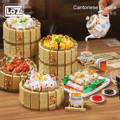 LOZ Cantonese morning tea dessert chicken feet steamer tea set assembly small particle building blocks new 400x400 1 - Devilman Store